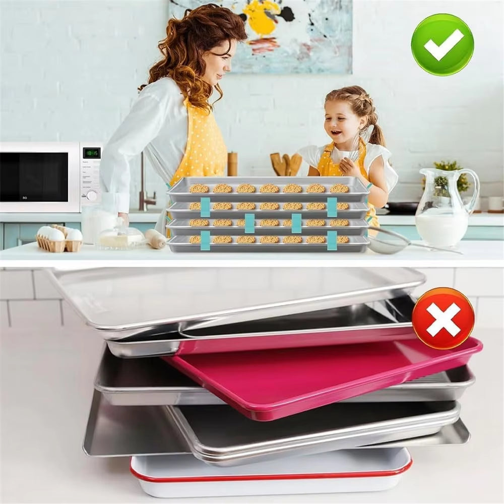 8PCS Baking Sheet Stackers, Layered Tray Holder Stackers, Universal Baking Sheet Pan Stackers, Baking Tray Storage Holder