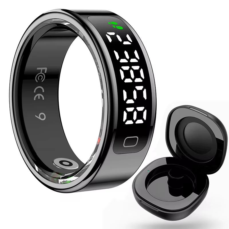 R11C Smart Ring Men Women Display Screen Gesture Swipe Video Smartring Waterproof Heart Rate Sleep Monitor Qring for Android IOS