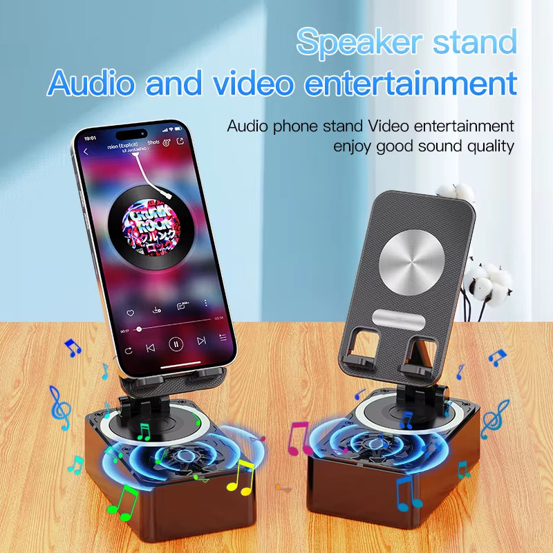3-In-1 Bluetooth Speaker Phone Power Bank Foldable Wireless Speaker Phone Stand with Anti-Slip Pads for Video Meeting Live