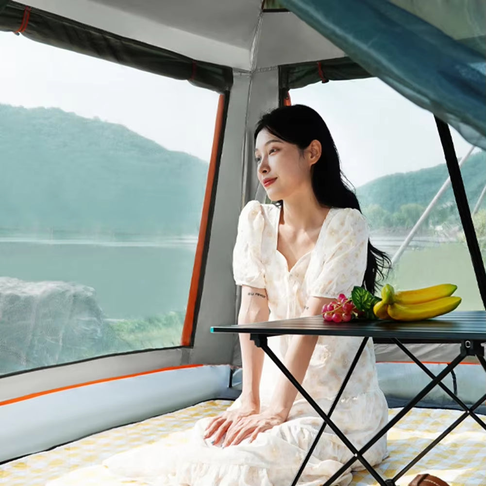 Automatic Camping Tent Sun-Protection Outdoor Folding Tent Waterproof Portable Hexagonal Tent for Family 3-4/4-6 People