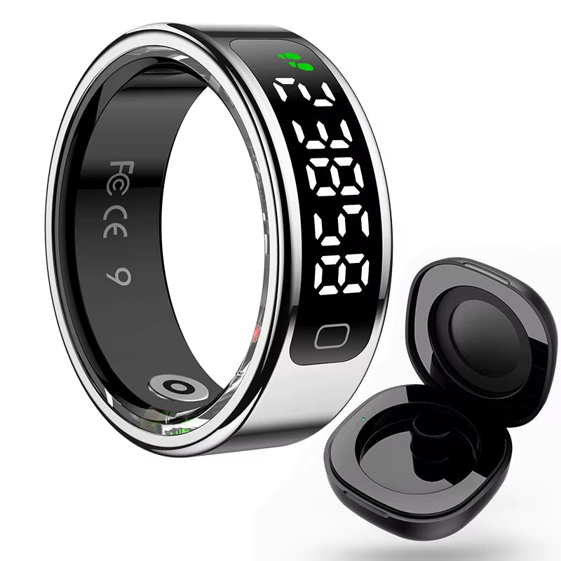 R11C Smart Ring Men Women Display Screen Gesture Swipe Video Smartring Waterproof Heart Rate Sleep Monitor Qring for Android IOS