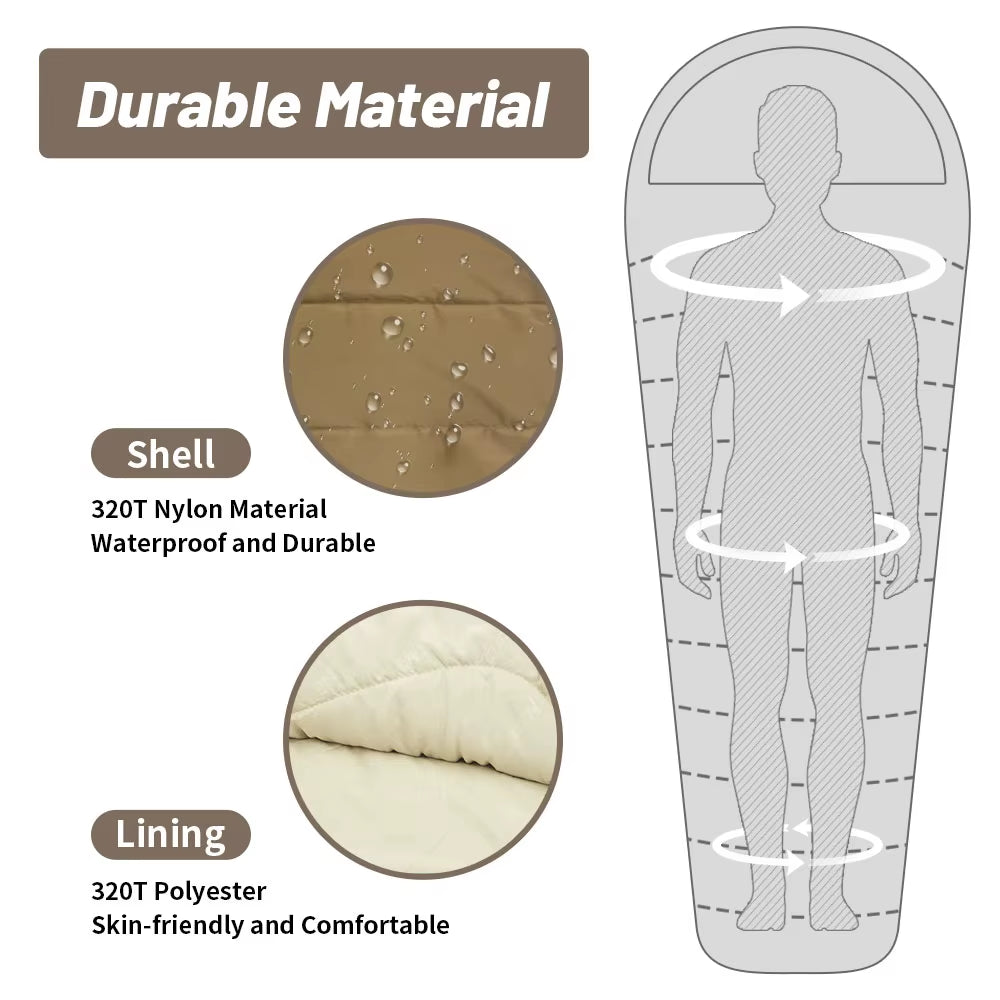 Winter Sleeping Bag MJ300/MJ600 -12℃ Mummy Camping Cotton Sleeping Bag Outdoor Cold-Proof Warm 4 Season Sleeping Bag