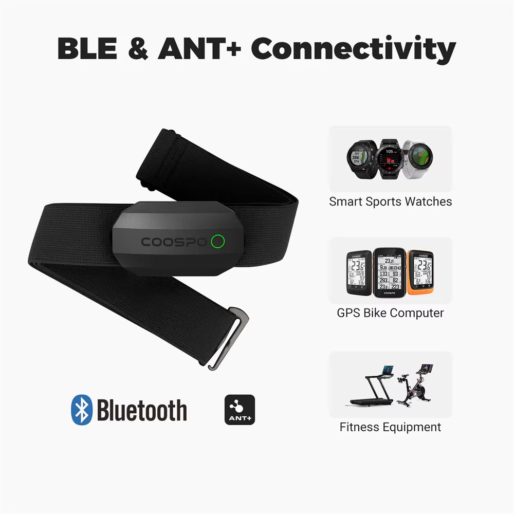 H808S Heart Rate Sensor Dual Mode ANT Bluetooth with Chest Strap Cycling Computer for Wahoo Garmin Zwift Sports Monitor