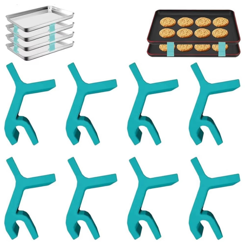8PCS Baking Sheet Stackers, Layered Tray Holder Stackers, Universal Baking Sheet Pan Stackers, Baking Tray Storage Holder