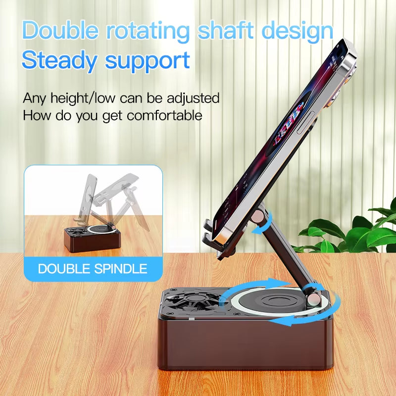 3-In-1 Bluetooth Speaker Phone Power Bank Foldable Wireless Speaker Phone Stand with Anti-Slip Pads for Video Meeting Live