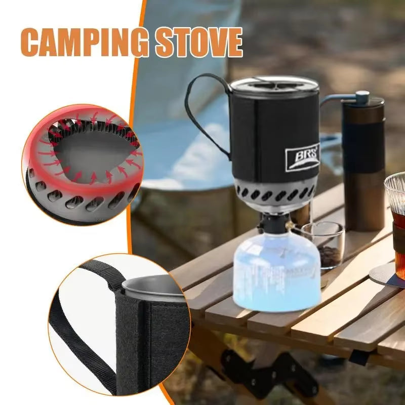 61 Jet Boil Camping Pot Stove with Heat Exchanger Portable Gas Stove Quick Burn Coffee Cup Furnace Backpacking Camp Burner