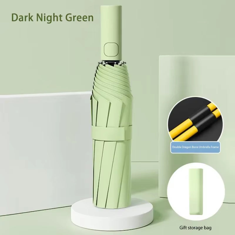 24 Bone Folding Umbrella Fully Automatic Double Bone SPF 50 UV Protection Rain Resistance Wind Resitance Umbrella NEW