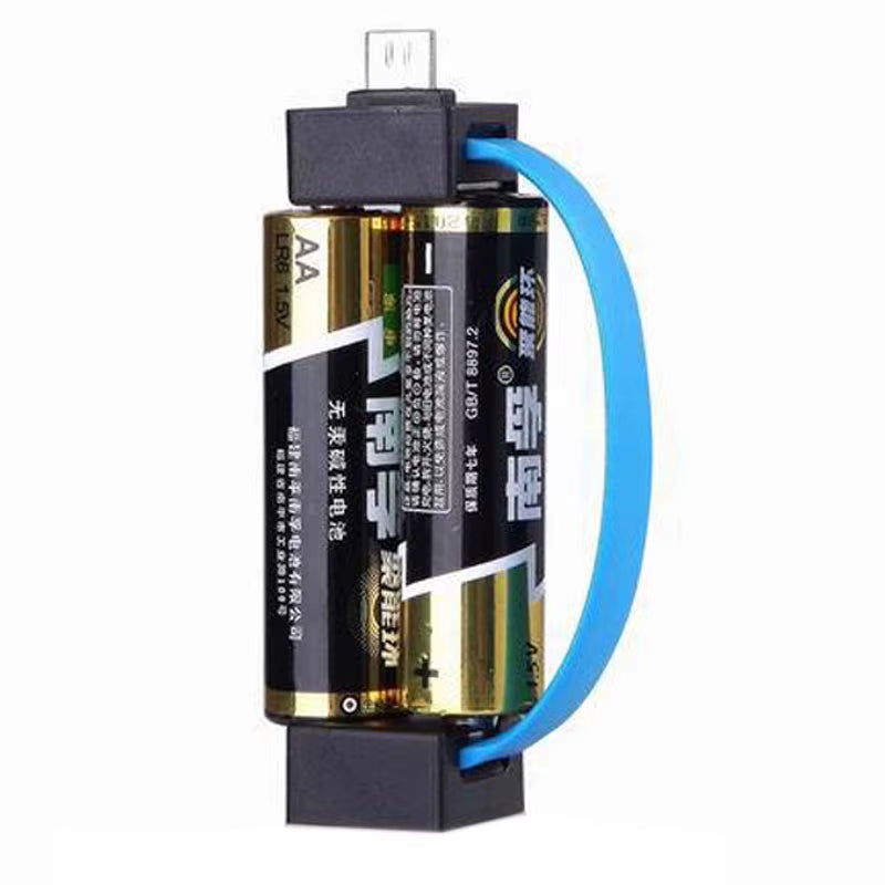 Universal Phone Emergency Charger Powered by 2Pcs Normal AA Batteries Mini Portable Phone Power Bank with Micro USB/ Type-C Plug