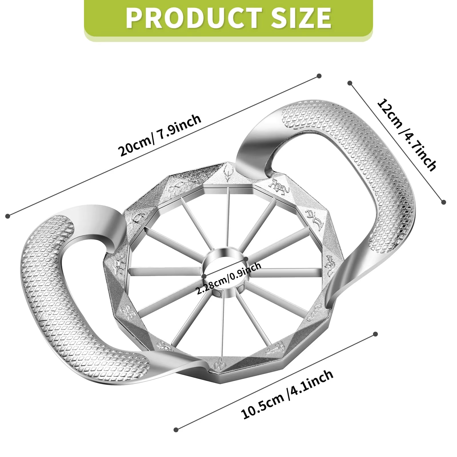 Apple Slicer and Corer, Sturdy and Sharp 12-Blade Stainless Steel Apple Cutter Divider Pitter Fruit Cutter Tools