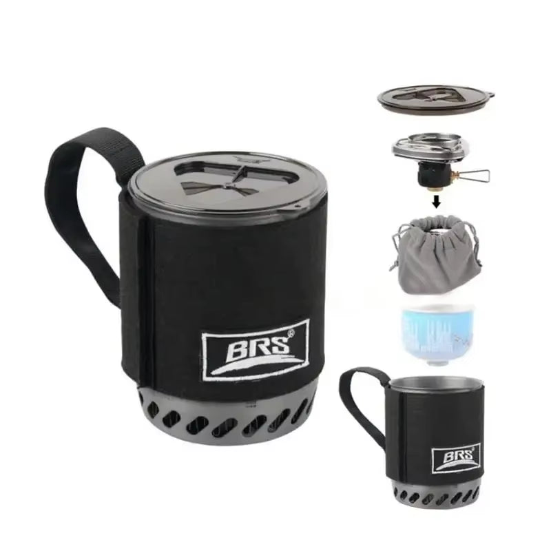 61 Jet Boil Camping Pot Stove with Heat Exchanger Portable Gas Stove Quick Burn Coffee Cup Furnace Backpacking Camp Burner