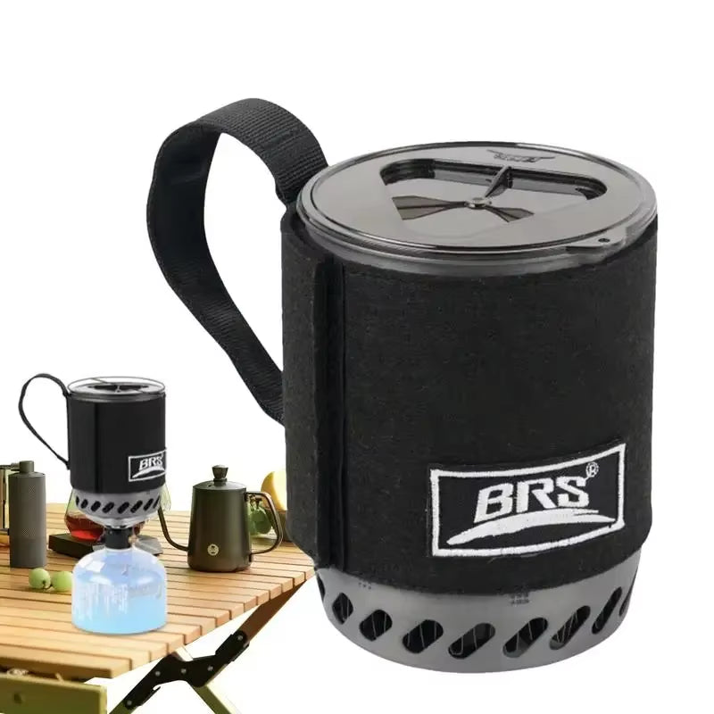 61 Jet Boil Camping Pot Stove with Heat Exchanger Portable Gas Stove Quick Burn Coffee Cup Furnace Backpacking Camp Burner