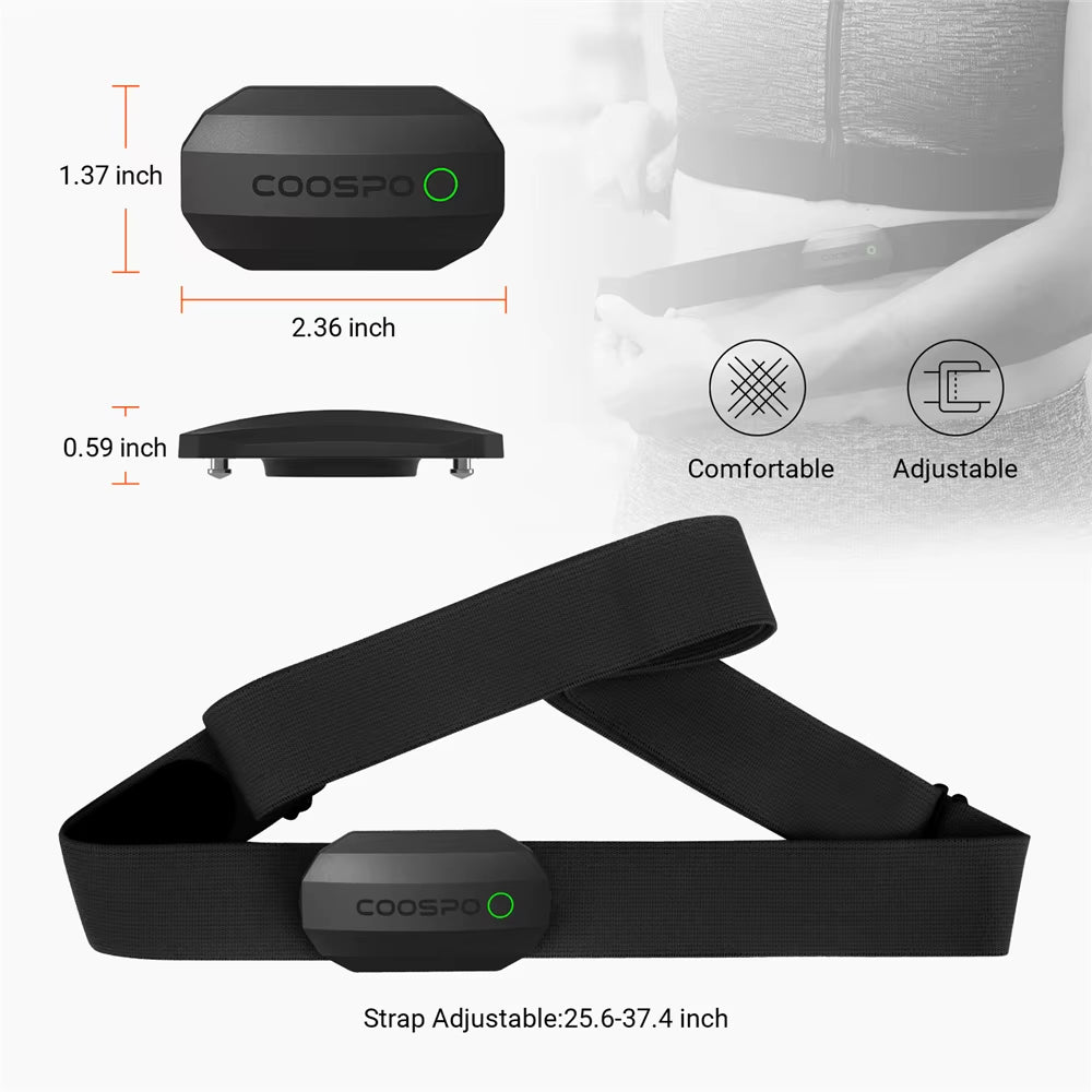 H808S Heart Rate Sensor Dual Mode ANT Bluetooth with Chest Strap Cycling Computer for Wahoo Garmin Zwift Sports Monitor