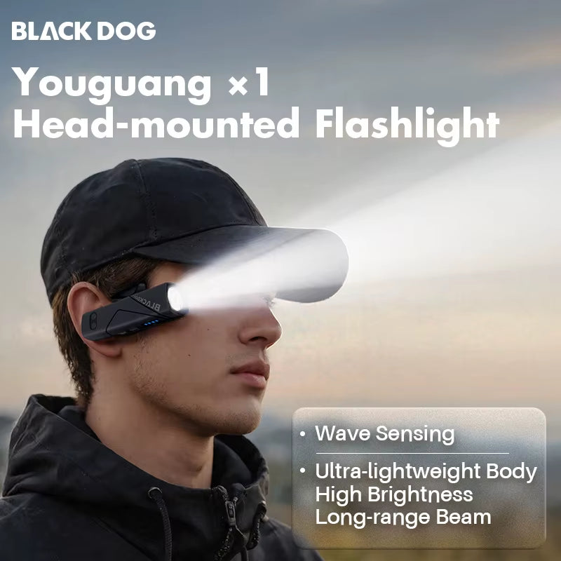 BLACKDOG Outdoor Head-Mounted Flashlight Ultralight Rechargeable Ear Wear Mountaineering Cycling Fishing Sport Night Running