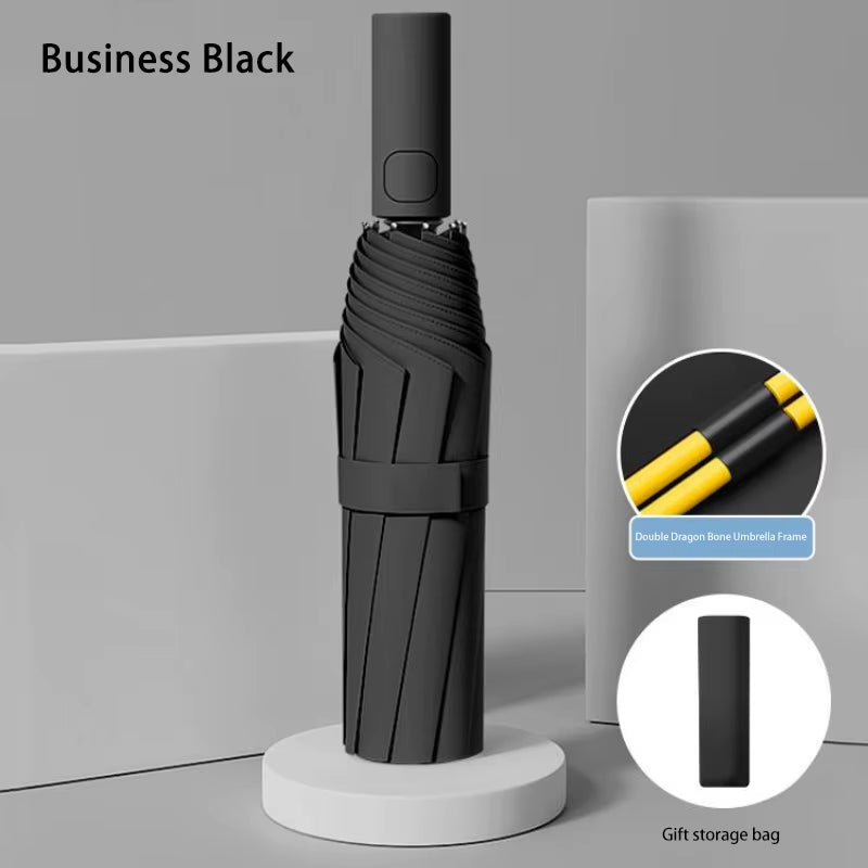 24 Bone Folding Umbrella Fully Automatic Double Bone SPF 50 UV Protection Rain Resistance Wind Resitance Umbrella NEW