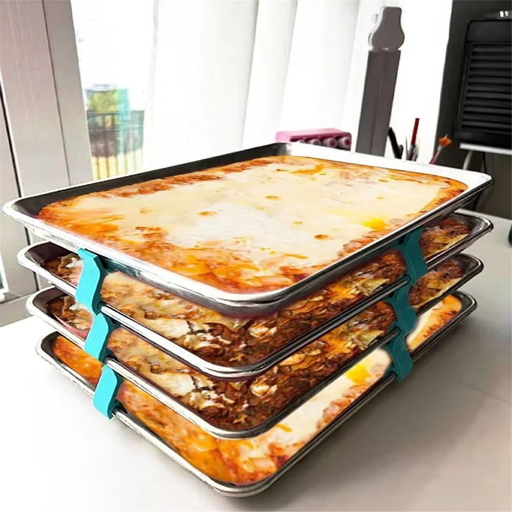 8PCS Baking Sheet Stackers, Layered Tray Holder Stackers, Universal Baking Sheet Pan Stackers, Baking Tray Storage Holder