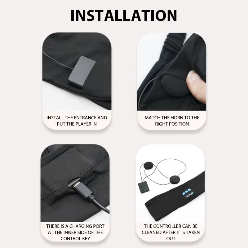 Fone Bluetooth Earphones Sports Sleeping Headband Elastic Wireless Headphones Music Eye Mask Wireless Bluetooth Headset Headband