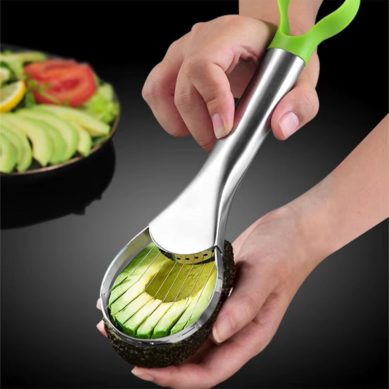 1PC Avocado Knife Cutting Fruit Artifacts Household Kitchen Gadgets Stainless Steel Knives Fruit Plate Slicing Tools Kitchen