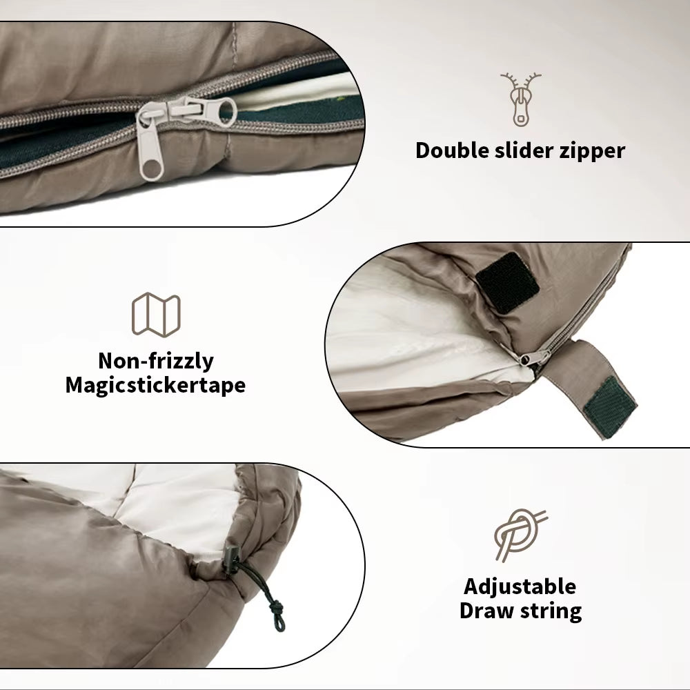 Winter Sleeping Bag MJ300/MJ600 -12℃ Mummy Camping Cotton Sleeping Bag Outdoor Cold-Proof Warm 4 Season Sleeping Bag