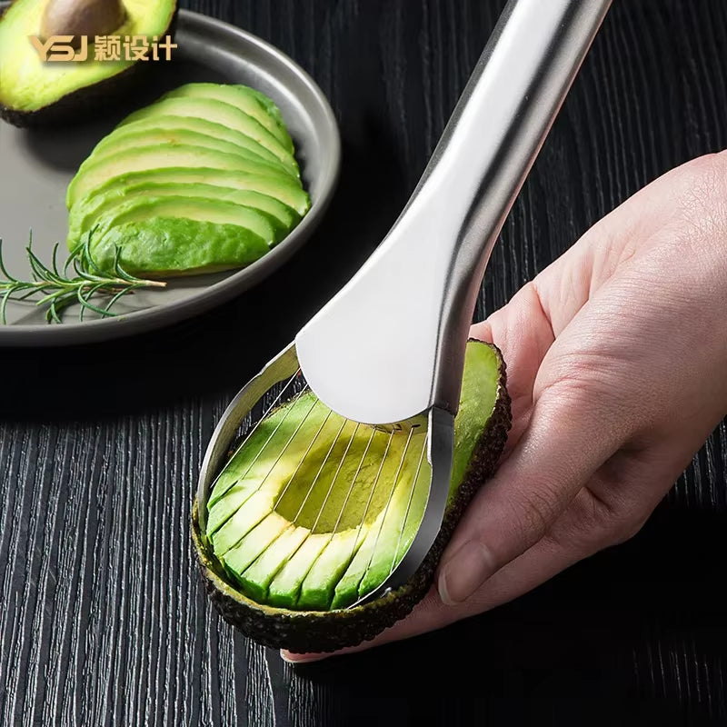 1PC Avocado Knife Cutting Fruit Artifacts Household Kitchen Gadgets Stainless Steel Knives Fruit Plate Slicing Tools Kitchen