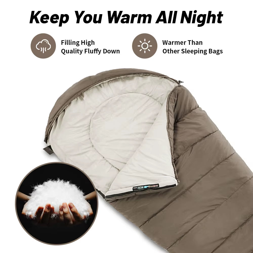 Winter Sleeping Bag MJ300/MJ600 -12℃ Mummy Camping Cotton Sleeping Bag Outdoor Cold-Proof Warm 4 Season Sleeping Bag