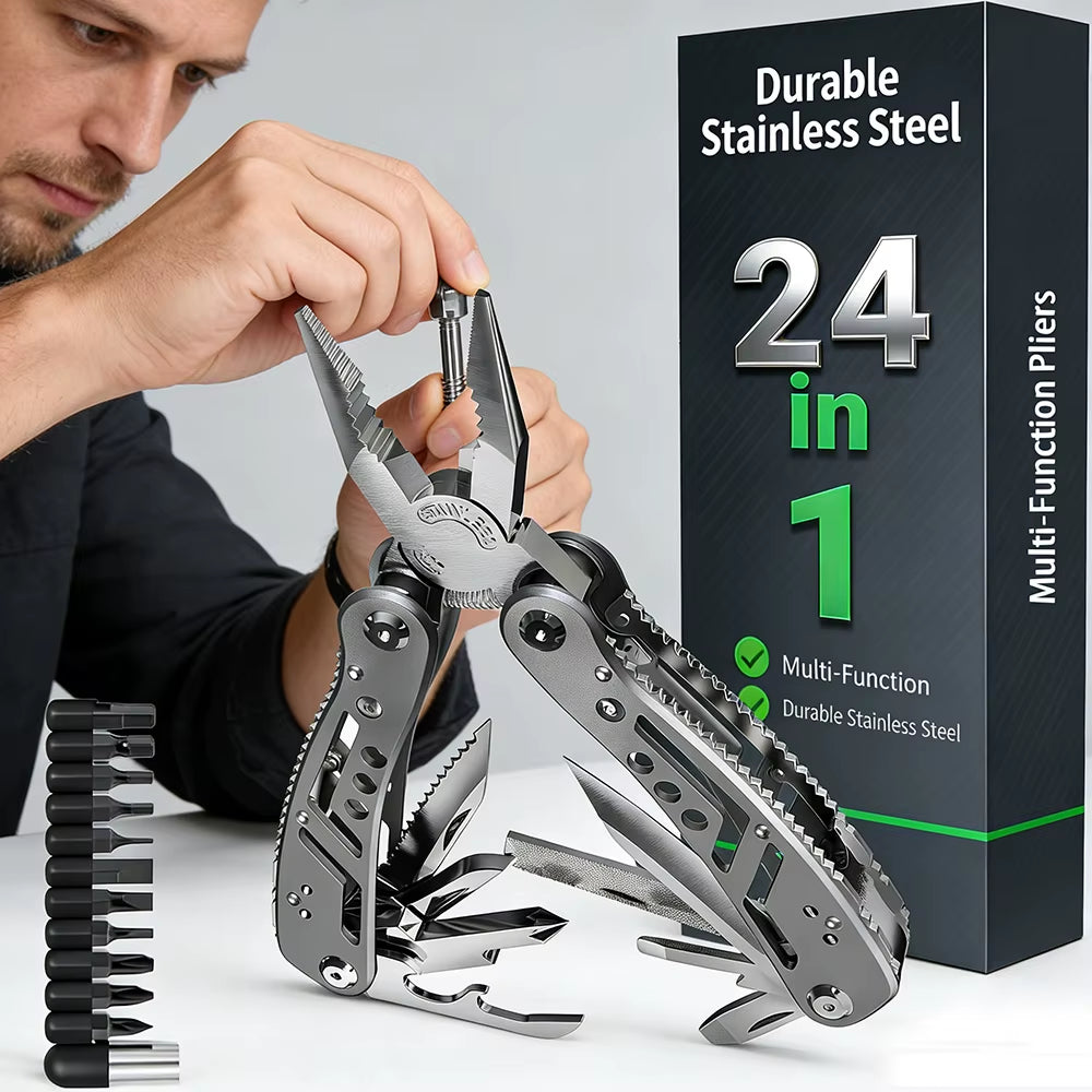 Multi-Tool Pocket Knife Pliers Folding Mini Portable Outdoor Tactical Survival Rescue Repair Tool for Camping Hiking Emergency