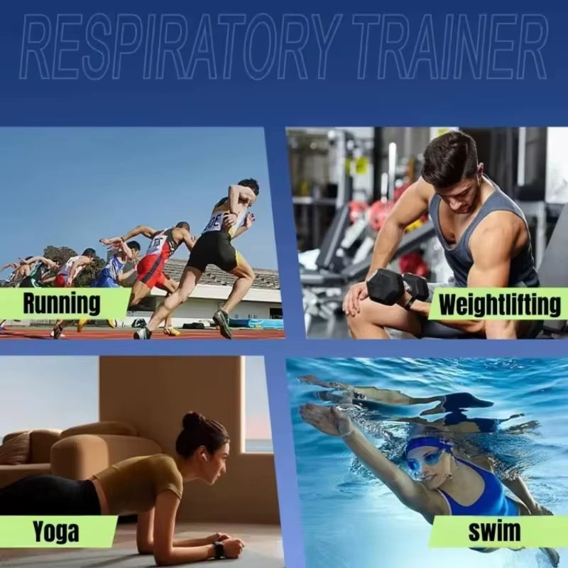 Adjustable Breathing Trainer - Lung Exercise Device for Fitness & Respiratory Health Portable Mouthpiece Trainer Sport Equipment
