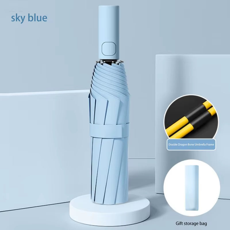 24 Bone Folding Umbrella Fully Automatic Double Bone SPF 50 UV Protection Rain Resistance Wind Resitance Umbrella NEW