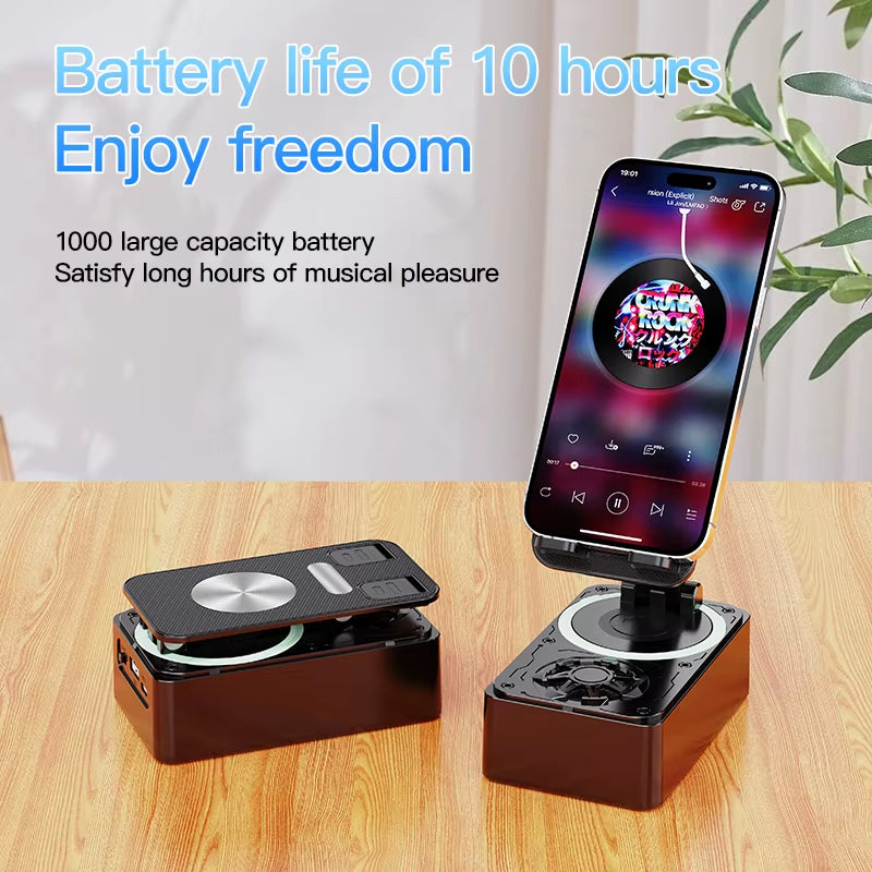 3-In-1 Bluetooth Speaker Phone Power Bank Foldable Wireless Speaker Phone Stand with Anti-Slip Pads for Video Meeting Live